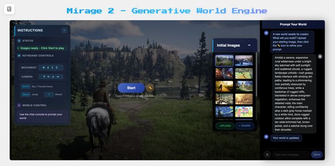 又一个Genie 3来了！刚上线挤爆服务器Mirage 2把世界模型玩成在线游戏(图2)