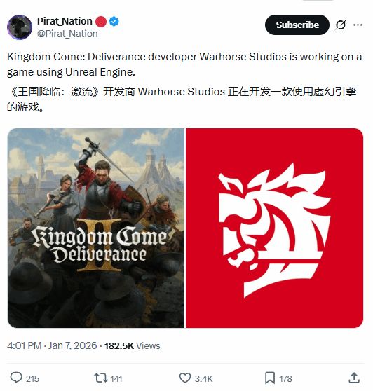 《天国2》开发商新游换引擎？虚幻优化引发担忧(图2)