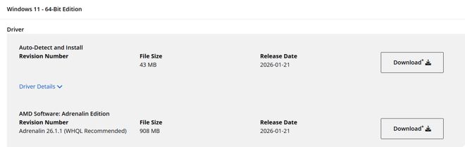 AMD发布Adrenalin Edition 2611版驱动：添加AI组件包可选(图3)